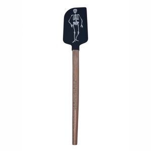 Williams Sonoma Black Silicone Skeleton Spatula with wooden handle